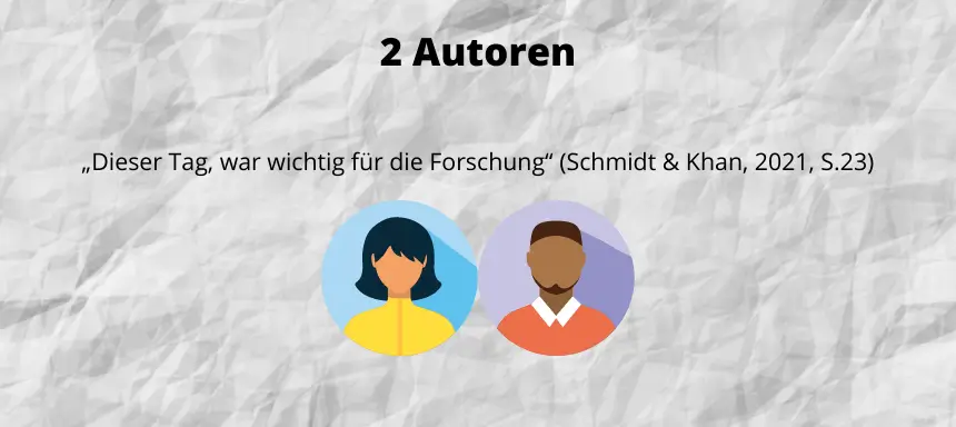 Beispiel, wie zwei Autoren korrekt zitiert werden (APA)