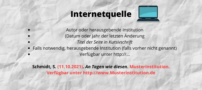 Eine Internetquelle zitieren (APA)