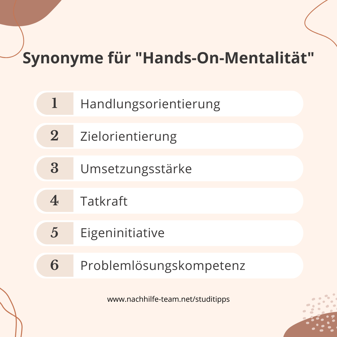 hands on mentalität synonyme